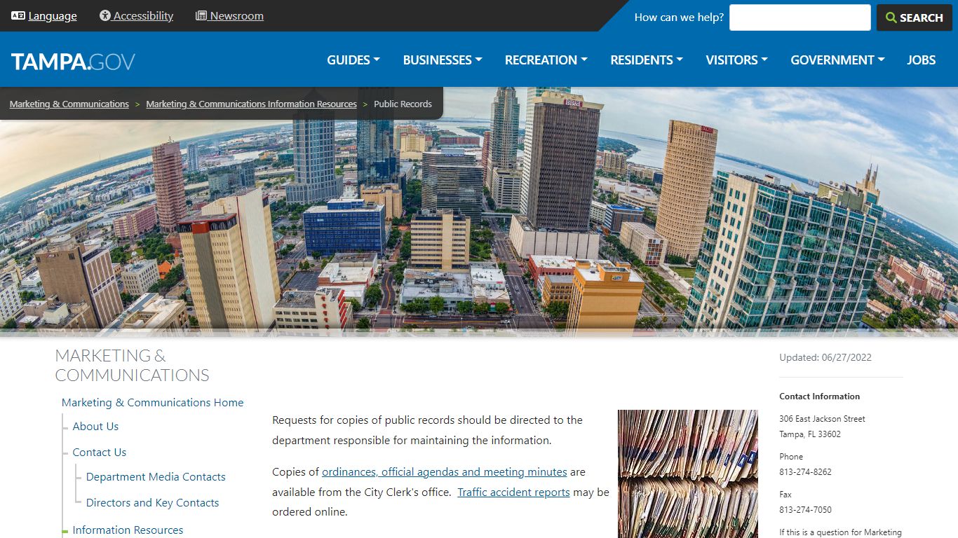 Public Records | City of Tampa